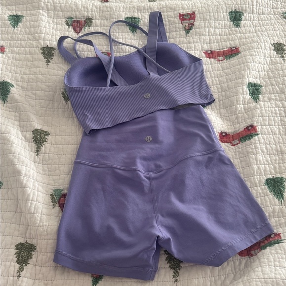 Lululemon Purple Set Align Shorts and Cloud Bra - Picture 3 of 3